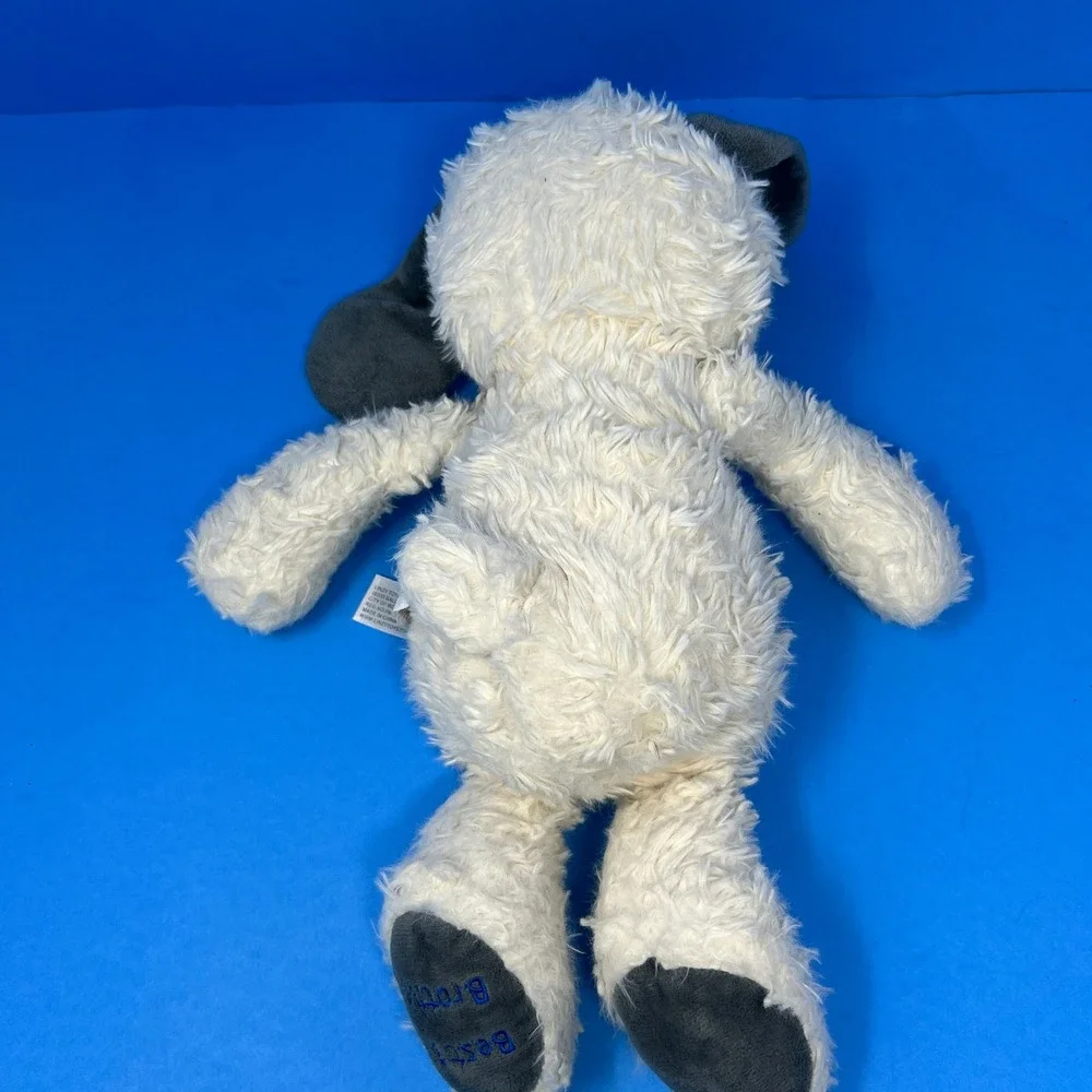 Linzy Toys Dog Plush 13 inch White Grey Best Big Brother Puppy Stuffed Animal
